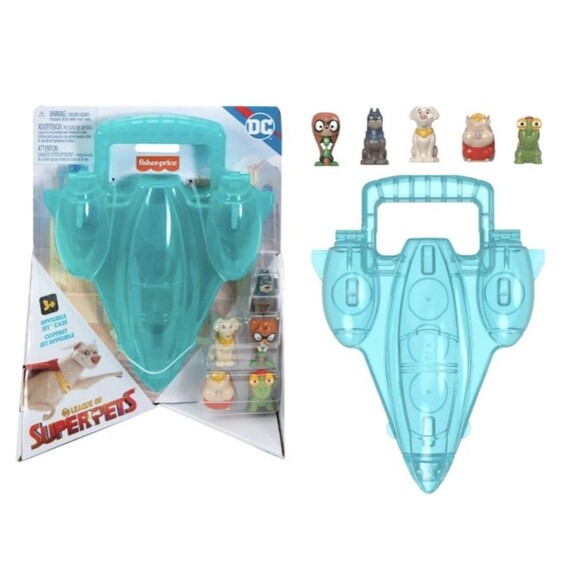 New DC League Of Superpets Playset Set Invisible Jet Case & 5 Figures - Picture 2 of 3